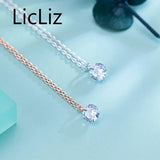 925 Sterling Silver Small CZ Crystal Pendant Necklace for Women
