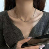 925 Silver Asymmetrical Star Chokers Necklace for Women Punk