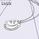 Antique Silver 925 Long Pendant Necklace Women Sailor Sun Moon Charm