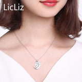 Antique Silver 925 Long Pendant Necklace Women Sailor Sun Moon Charm