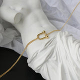 U-shaped Pendant Necklace Stainless Steel Statement Collars Chokers