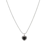 925 Silver Retro Heart Enamel Chokers Necklace Women Fine Jewelry