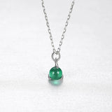 Colorful Round Fire Opal Pendant Necklace Fine Jewelry