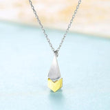 925 Sterling Silver Water Shape Pendant Necklace for Women