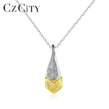 925 Sterling Silver Water Shape Pendant Necklace for Women
