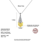 925 Sterling Silver Water Shape Pendant Necklace for Women