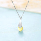 925 Sterling Silver Water Shape Pendant Necklace for Women