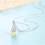 925 Sterling Silver Water Shape Pendant Necklace for Women