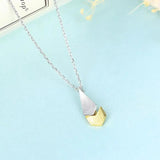 925 Sterling Silver Water Shape Pendant Necklace for Women
