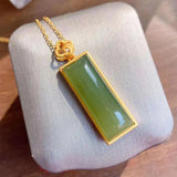 Chinese Retro Sapphire Pendant with Silver Inlay