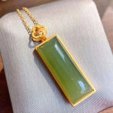 Chinese Retro Sapphire Pendant with Silver Inlay