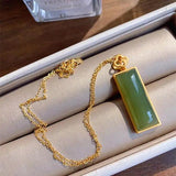 Chinese Retro Sapphire Pendant with Silver Inlay