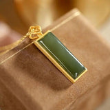 Chinese Retro Sapphire Pendant with Silver Inlay