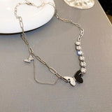 925 Silver Hip-hop Butterfly Necklace with CZ