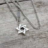 925 Silver Star Pendant Unisex Retro Chain Couple Party Jewelry
