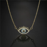 Evil Eye Necklace Copper Zircon Pendant Choker Chain Women Jewelry