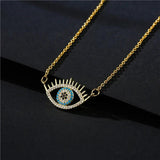 Evil Eye Necklace Copper Zircon Pendant Choker Chain Women Jewelry