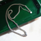 925 Silver Love Heart Pendant Necklace Women Ins Hip-hop Party Jewelry