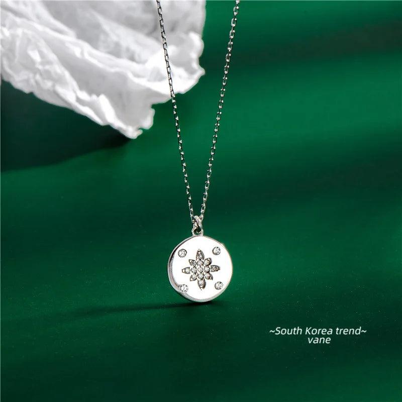 925 Silver Crystal Snowflake Pendant Necklace