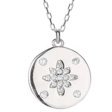 925 Silver Crystal Snowflake Pendant Necklace