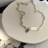 925 Silver Letter Pendant Necklace Women's Party Jewelry