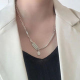 925 Silver Letter Pendant Necklace Women's Party Jewelry