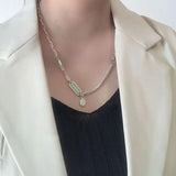 925 Silver Letter Pendant Necklace Women's Party Jewelry