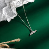 Sterling Silver Crystal Fish Tail Pendant Necklace