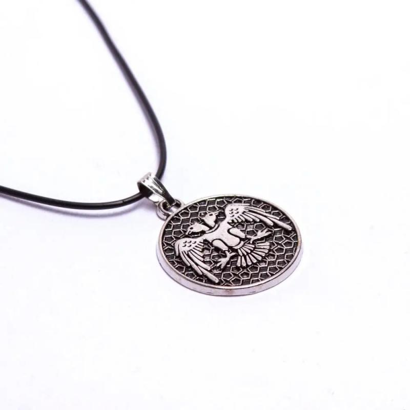 Double-Headed Eagle Vinlex Leather Necklace