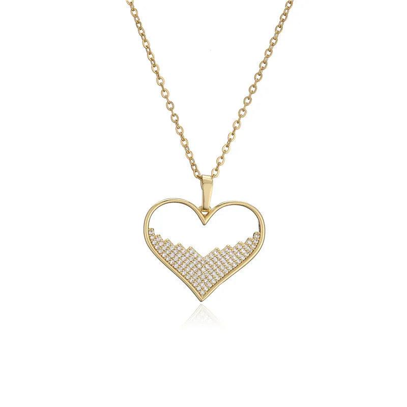 Zirconium Love Pendant Necklace Women Jewelry