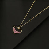 Zirconium Love Pendant Necklace Women Jewelry