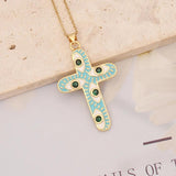 Ancient Cross Evil Eye Pendant Necklace For Women