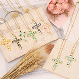 Ancient Cross Evil Eye Pendant Necklace For Women