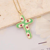 Ancient Cross Evil Eye Pendant Necklace For Women