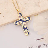 Ancient Cross Evil Eye Pendant Necklace For Women
