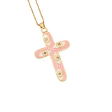 Ancient Cross Evil Eye Pendant Necklace For Women