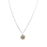 925 Silver Daisy Flower Pendant Necklace with Chain
