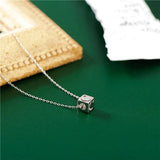 925 Silver Star Moon Cube Pendant Necklace