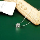 925 Silver Star Moon Cube Pendant Necklace