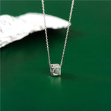925 Silver Star Moon Cube Pendant Necklace