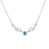 925 Silver Deer Pendant Necklace for Women