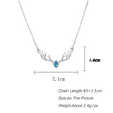 925 Silver Deer Pendant Necklace for Women