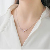 925 Silver Deer Pendant Necklace for Women