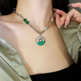 Chinese Style Jade Pendant Women Necklace Irregular Personality Temperament