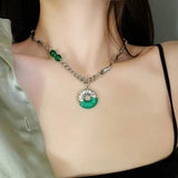 Chinese Style Jade Pendant Women Necklace Irregular Personality Temperament