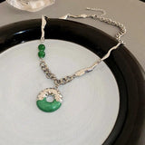 Chinese Style Jade Pendant Women Necklace Irregular Personality Temperament
