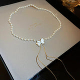Tassel Bowknot Women Necklace Delicate Choker Kolye Pendant Jewelry