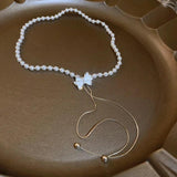 Tassel Bowknot Women Necklace Delicate Choker Kolye Pendant Jewelry