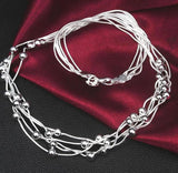 925 Silver Necklace Sweater Chain Fashion Jewelry X021