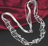 925 Silver Necklace Sweater Chain Fashion Jewelry X021